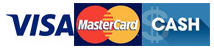 Visa, Master Card and Cash accepted